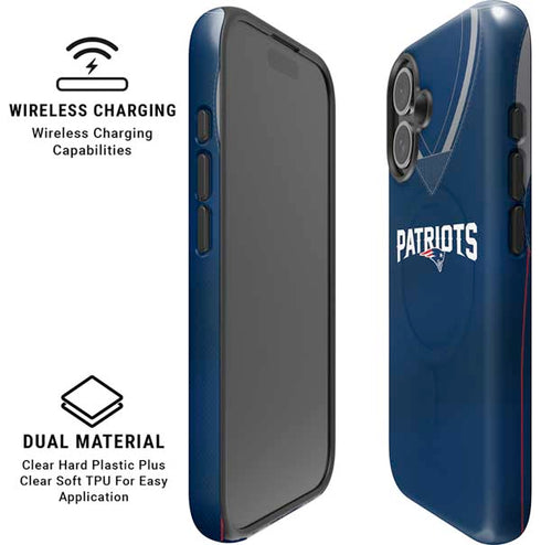 NFL New England Patriots Team Jersey iPhone 16 Plus Magsafe Impact Case